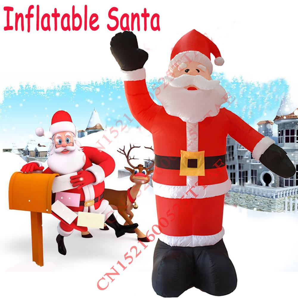 인기 240cm 거대한 산타 클로스 LED 조명 풍선 장난감 크리스마스 소품 생일 웨딩 파티 장난감, 잔디 마당 야외 장식